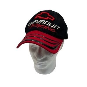 Chevrolet Racing NASCAR Strapback Hat Black Red Checkered Flag Sports